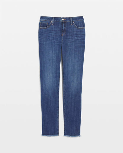 Chico's | Girlfriend Slim Frayed Ankle Jeans/ Kailua Indigo