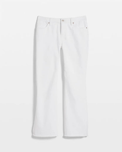 Chico's | Petite No Stain Girlfriend Fray Hem Kick Flares/ Alabaster