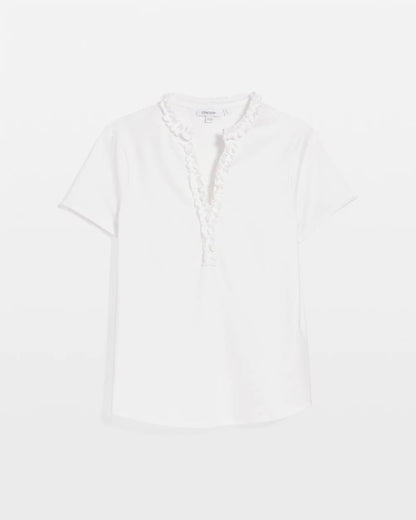 Chico's | Zenergy® UPF Ruffle Polo/ Alabaster
