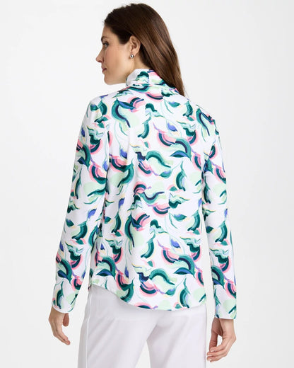 Chico's | Zenergy® UPF Blooms Mock Zip Polo/ Blossom