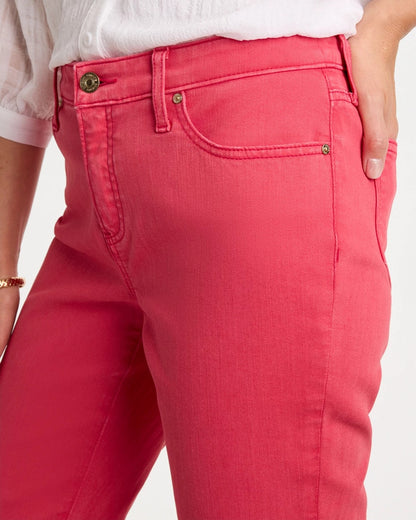 Chico's | Girlfriend Roll Cuff Crop Jeans/ Hot Honeysuckle