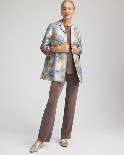 Chico's | Travelers™ Collection Watercolor Jacquard Jacket/ Walnut