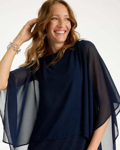 Chico's | Travelers™ Chiffon Layered Top/ Travelers India Ink