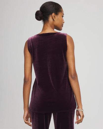 Chico's | Travelers™ Velvet Side-Slit Tank/ Night Bloom