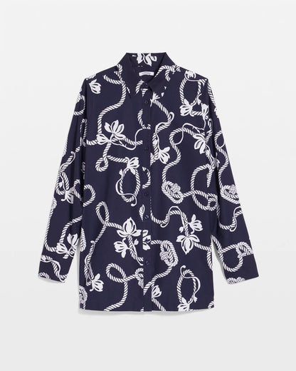 Chico's | No Iron™ Rope Print Tunic/ Passport Blue