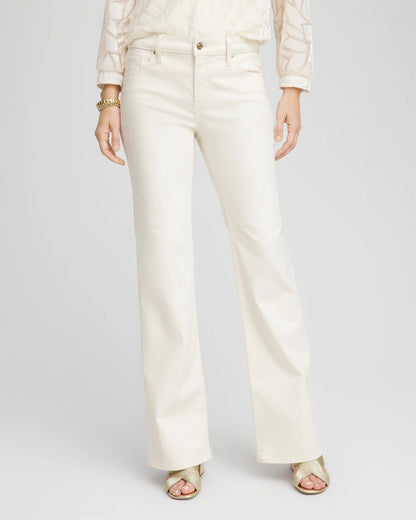 Chico's | Petite Girlfriend Flared Leg Jeans/ English Cream