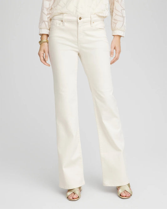 Chico's | Petite Girlfriend Flared Leg Jeans/ English Cream