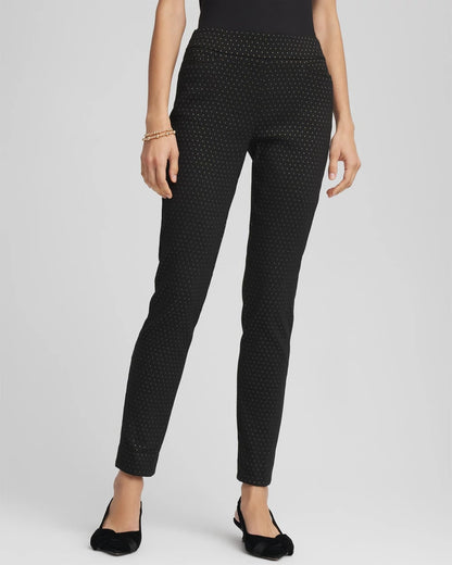 Chico's | Brigitte™ Slim Ankle Jacquard Pants/ Black