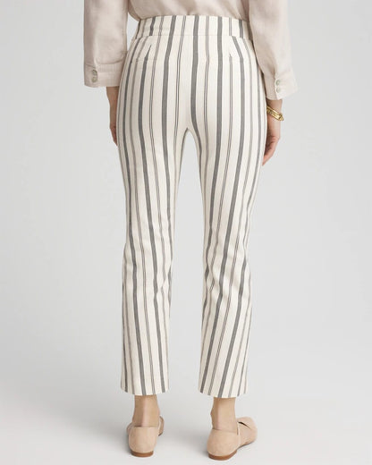 Chico's | Brigitte™ Slub Striped Cropped Pants/ Ecru