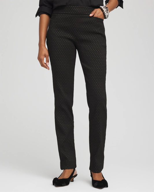 Chico's | Brigitte™ Slim Full-Length Jacquard Pants/ Black