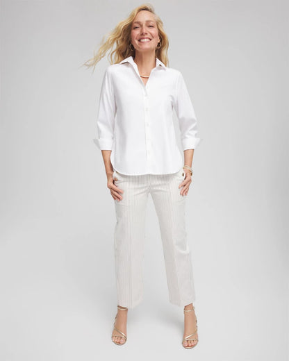 Chico's | Emme Striped Sailor Straight Crops/ Ecru