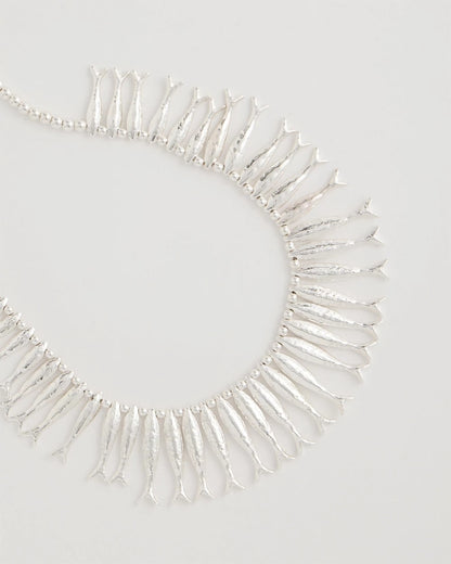 Chico's | Silvertone Fish Collar Necklace/ Silver