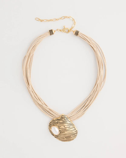 Chico's | Golden Shell Pendant Necklace/ Gold
