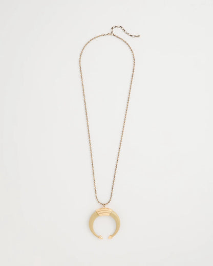 Chico's | Long Horn Pendant Necklace/ Neutral