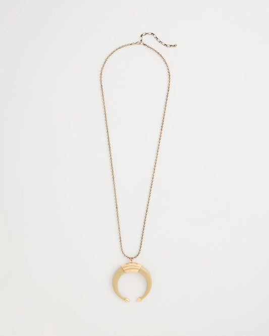 Chico's | Long Horn Pendant Necklace/ Neutral