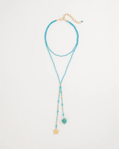 Chico's | Genuine Turquoise Stone Y-Necklace/ Teal