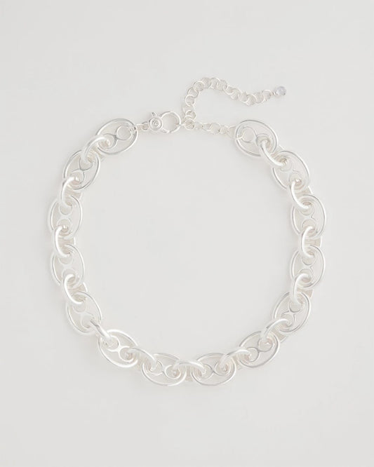Chico's | Mariner Silvertone Link Necklace/ Silver
