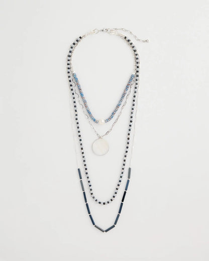 Chico's | Siren Pendant Layered Necklace/ Blue