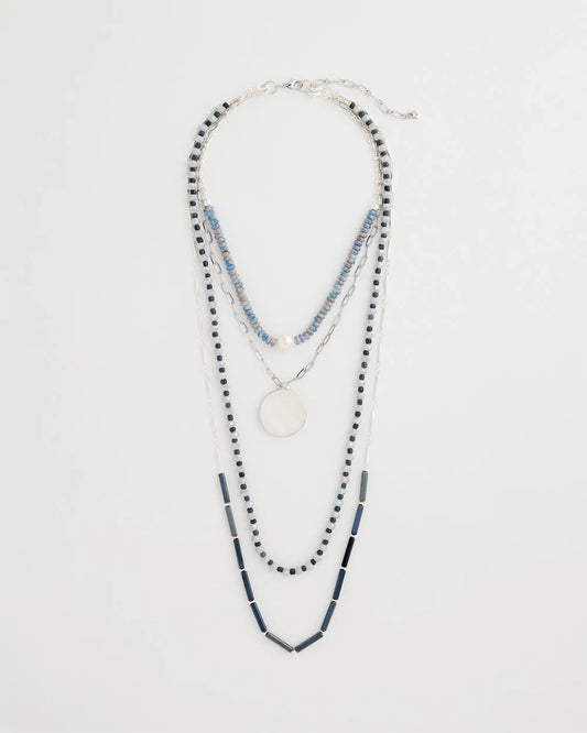 Chico's | Siren Pendant Layered Necklace/ Blue