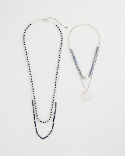 Chico's | Siren Pendant Layered Necklace/ Blue