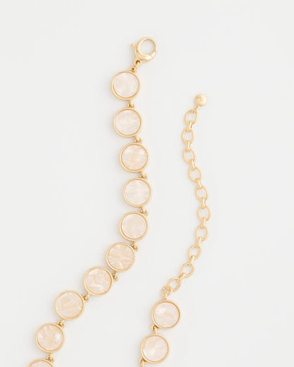 Chico's | Pearlescent Rounded Collar Necklace/ Gold