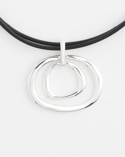 Chico's | Silver Tone Rings Pendant Necklace/ Silver