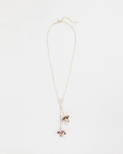 Chico's | Tortoise Spider Lily Y-Necklace/ Neutral
