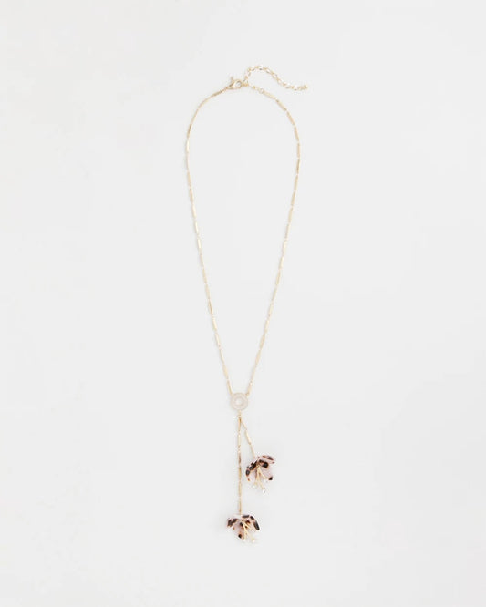 Chico's | Tortoise Spider Lily Y-Necklace/ Neutral