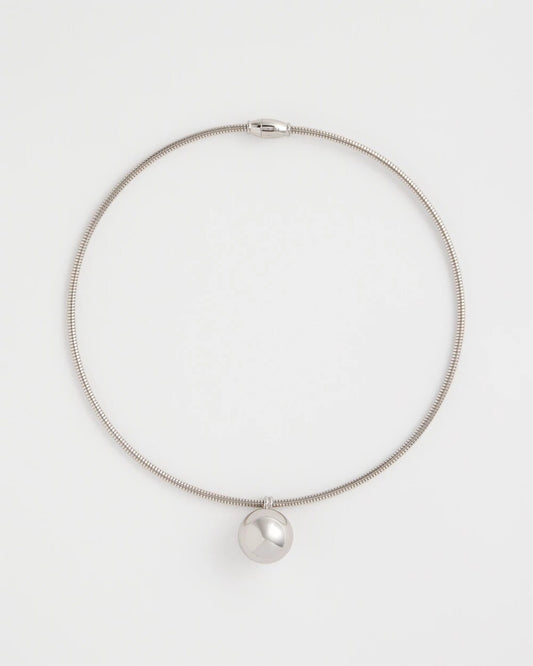 Chico's | Silver Bead Collar Necklace/ Silver