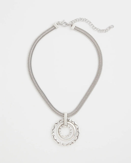 Chico's | Silver Short Pendant Necklace/ Silver