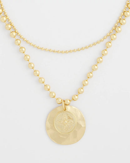 Chico's | Short Gold Ball Chain Pendant/ Gold