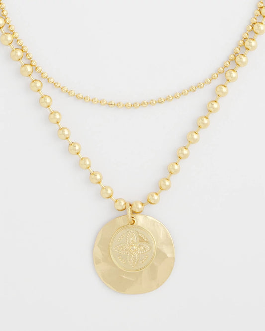 Chico's | Short Gold Ball Chain Pendant/ Gold