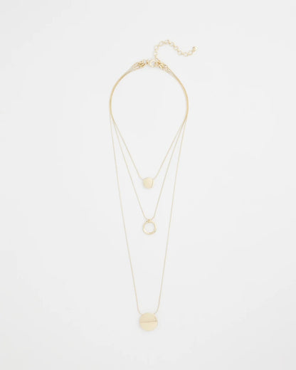 Chico's | Gold Triple Pendant Necklace/ Gold