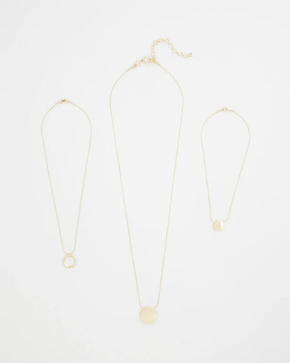 Chico's | Gold Triple Pendant Necklace/ Gold