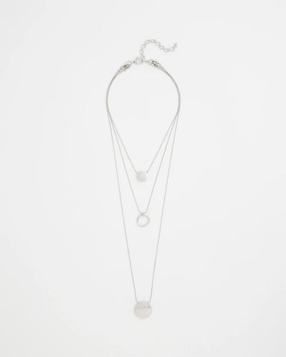 Chico's | Silver Triple Pendant Necklace/ Silver