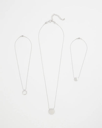 Chico's | Silver Triple Pendant Necklace/ Silver