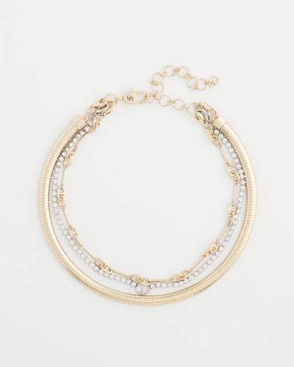 Chico's | Mixed Metal Link Triple-Strand Necklace/ Mixed Metals