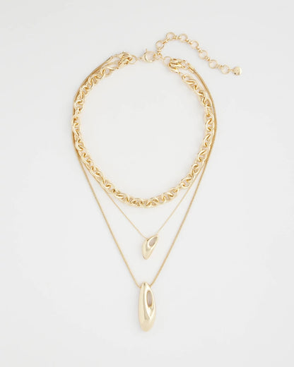 Chico's | Convertible Three-Strand Pendant Necklace/ Gold