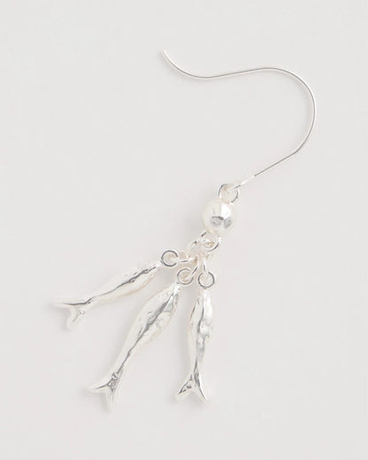 Chico's | Silvertone Fish Cluster Earrings/ Silver