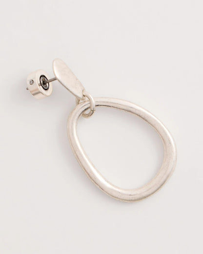 Chico's | Silvertone Open Circle Drop Earrings/ Silver