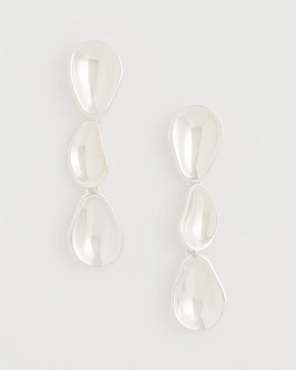 Chico's | Silvertone Linear Drop Earrings/ Silver