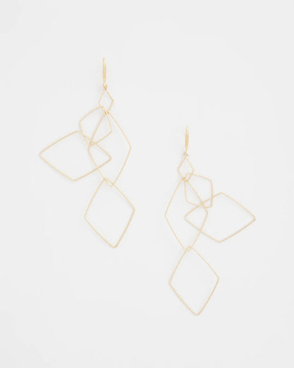 Chico's | Diamond Shaped Linear Earrings/ Gold