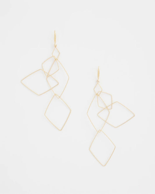 Chico's | Diamond Shaped Linear Earrings/ Gold