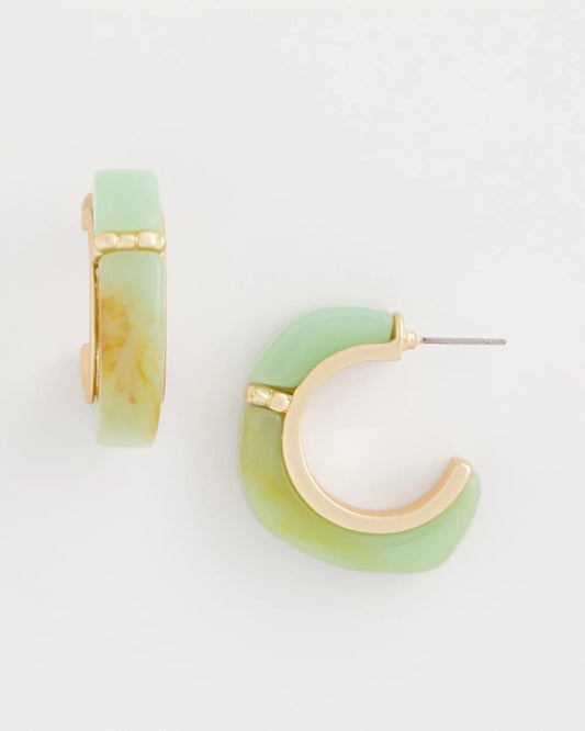Chico's | Aqua Tone Hoop Earrings/ Aqua