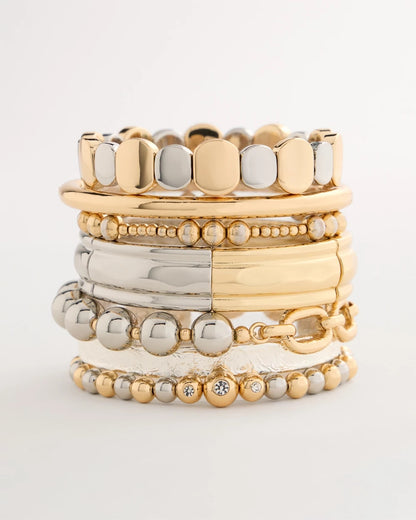 Chico's | Mixed Metals Glam Stretch Bracelet/ Mixed Metals
