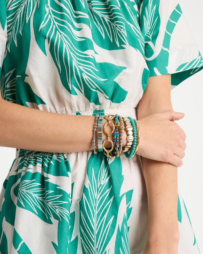 Chico's | Green Round Stretch Bracelet/ Teal