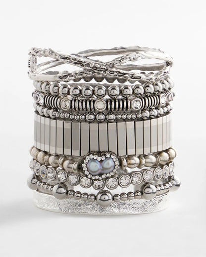 Chico's | Silvertone Flexible Cuff Bracelet/ Silver