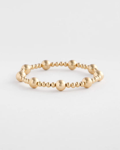 Chico's | Gold-tone Medium Bead Stretch Bracelet/ Gold