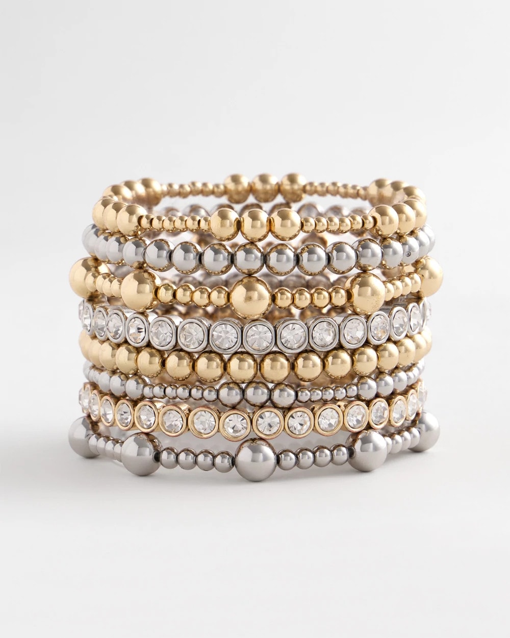 Chico's | Gold-tone Medium Bead Stretch Bracelet/ Gold