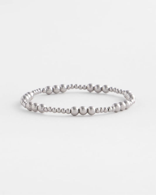 Chico's | Silver-tone Small Bead Stretch Bracelet/ Silver